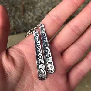 NEW North West Coast Native American Silver Earrings